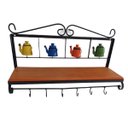 Ver imagem 4 de prateleira rústica porta temperos decorativa galinha ferro madeira