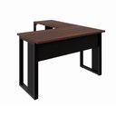 Ver imagem 5 de Escrivaninha em L 120 cm X 150 cm Home Office e Escritório Pés Metal F5 Office Cor:Louro Preto com