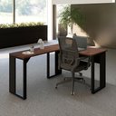 Ver mais imagens de Escrivaninha em L 120 cm X 150 cm Home Office e Escritório Pés Metal F5 Office Cor:Louro Preto com