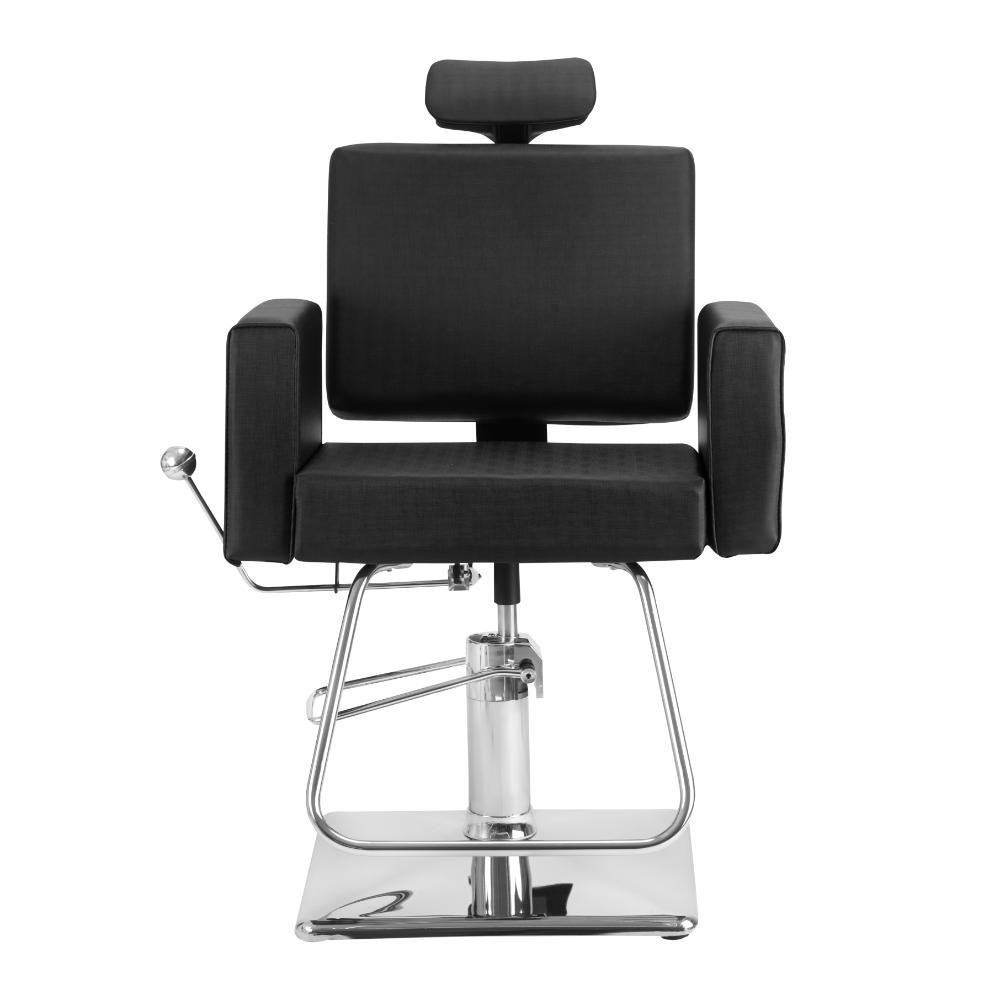 Cadeira Cabelereiro Barbeiro Poltrona Reclinável Estofado Salão de Beleza Square Class Preta - 3