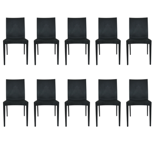 Cadeira Rattan Preta - Kit com 10
