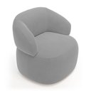 Ver imagem 5 de Kit 02 Poltronas Giratória e 01 Sofá Orgânico Glee 03 Lugares 170cm Veludo Cinza - Desk Design