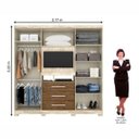 Ver imagem 3 de Guarda-Roupa Casal Dubai Plus 6 Portas e 3 Gavetas Moval Castanho Wood/ Baunilha