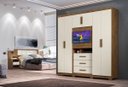 Ver imagem 2 de Guarda-Roupa Casal Dubai Plus 6 Portas e 3 Gavetas Moval Castanho Wood/ Baunilha