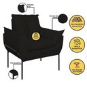 Ver imagem 5 de Poltrona Sofá Luxo Base Metal Preto Recepção Escritório Preto