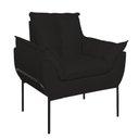 Ver imagem 1 de Poltrona Sofá Luxo Base Metal Preto Recepção Escritório Preto