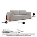 Ver imagem 5 de Kit Poltrona e Sofá Bloom 160cm 02 Lugares com Pés de Madeira Bouclê Cinza - Desk Design