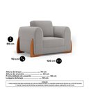 Ver imagem 4 de Kit Poltrona e Sofá Bloom 160cm 02 Lugares com Pés de Madeira Bouclê Cinza - Desk Design