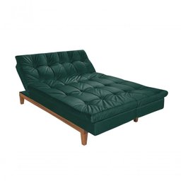 Sofá Cama Versátil Pés de Madeira Verde 403 - 2