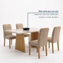 Ver mais imagens de Conjunto de Mesa de Jantar 4 Lugares Lyra Tampo de Vidro Cinamomo e Off White