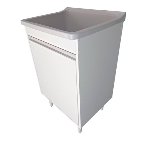 Gabinete para Lavanderia 53cm com Tanque 34 Litros + Sifão Cor do Tanque: Cinza