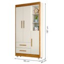 Ver imagem 3 de Guarda Roupa Infantil Duda Flocos 3 Portas 2 Gavetas Flex Tigus