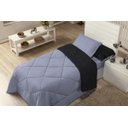 Ver imagem 1 de Kit Edredom Solteiro Dupla Face Ternura 4 Peças Preto/ Cinza