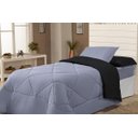 Ver imagem 2 de Kit Edredom Solteiro Dupla Face Ternura 4 Peças Preto/ Cinza