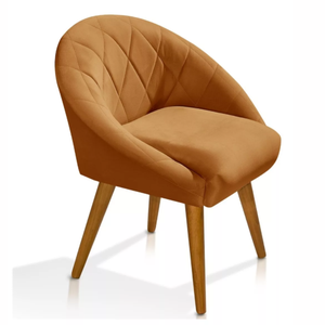 Poltrona Mdf B&a Moderna Confortável Pé Palito Madeira Luxo:terra Cota