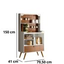 Ver imagem 3 de Cantinho do Café Rubi Armário para Cozinha Off White Perolizado/tauari Ripado - Lukaliam Móveis