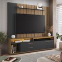 Ver imagem 1 de Rack com Painel para TV até 75 Polegadas e LED 1 Porta 2 Gavetas Multimóveis Crart-RCP002 - Mel/