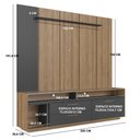 Ver imagem 4 de Rack com Painel para TV até 75 Polegadas e LED 1 Porta 2 Gavetas Multimóveis Crart-RCP002 - Mel/