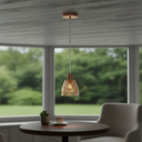 Ver imagem 2 de Pendente Moema Vidro Cobre Rose Gold Retro Moderno Luminária Balcão E27