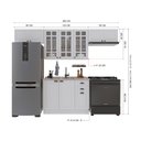 Ver imagem 4 de Armário de Cozinha Modulada Compacta Fidelitá Nara 100% MDF 4 Peças 280cm 10 Portas 2 Gavetas sem