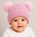 Ver imagem 2 de Bene Casa Gorro Pompom para Bebê com Sherpa Interna Lilás 100% Poliéster Conforto Térmico