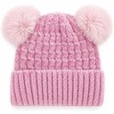 Ver imagem 1 de Bene Casa Gorro Pompom para Bebê com Sherpa Interna Lilás 100% Poliéster Conforto Térmico