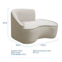 Ver imagem 5 de Kit Divã Recamier Orgânico Marrocos 150cm Lado Direito e 2 Poltronas Amore Linho