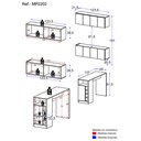 Ver imagem 3 de Armário de Cozinha com Bancada Americana/mesa Gourmet Multimóveis Mp2202 Branco Branco