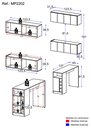 Ver imagem 3 de Armário de Cozinha com Bancada Americana/mesa Gourmet Multimóveis Mp2202 Branco Branco