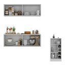 Ver imagem 4 de Armário de Cozinha com Bancada Americana/mesa Gourmet Multimóveis Mp2202 Branco Branco