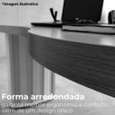 Ver mais imagens de Mesa para Escritório com Tampo Curvado e Pés Ripados Nogal/preto