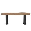 Ver imagem 1 de Mesa para Escritório com Tampo Curvado e Pés Ripados Nogal/preto