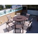 Ver imagem 5 de Conjunto Lótus com Mesa Giratória 1,40m + 6 Poltronas Cadeiras de Jardim e Piscina - Marrom Capuccin