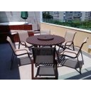 Ver imagem 6 de Conjunto Lótus com Mesa Giratória 1,40m + 6 Poltronas Cadeiras de Jardim e Piscina - Marrom Capuccin
