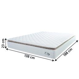 Colchão Casal Molas Ensacadas City Pillow Top 138x188x23cm Branco/bege Hellen - 2