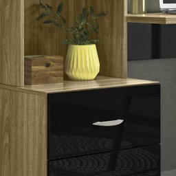 Escrivaninha para Quarto Preto Nature Cristal Peternella - 3