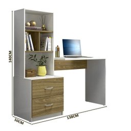 Escrivaninha para Quarto Branco Nature Cristal Peternella - 4