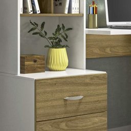 Escrivaninha para Quarto Branco Nature Cristal Peternella - 3