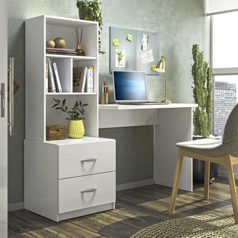 Escrivaninha para Quarto Branco Cristal Peternella