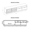 Ver imagem 6 de Rack para Tv Sala Moderno Bancada Off White Havana Renda Caemmun