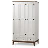 Guarda-roupa Rústico 3 Portas e 2 Gavetas - Madeira Maciça e Mdf - Branco - 1