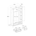 Ver imagem 4 de Guarda-roupa Rústico 3 Portas e 2 Gavetas - Madeira Maciça e Mdf - Branco