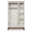 Ver imagem 3 de Guarda Roupa Solteiro Madeira Maciça Rústico 3 Portas 2 Gavetas Branco - Apaixone & Decore
