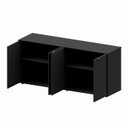 Ver imagem 4 de Armário Baixo Escritório 4 Portas C/ Chave 160 Cm F5 Office Cor:preto