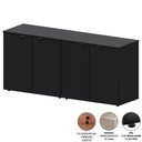 Ver imagem 5 de Armário Baixo Escritório 4 Portas C/ Chave 160 Cm F5 Office Cor:preto