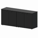 Ver imagem 2 de Armário Baixo Escritório 4 Portas C/ Chave 160 Cm F5 Office Cor:preto