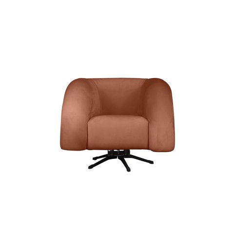 Poltrona Micheli 94cm Base Reclinável Veludo: Terracota