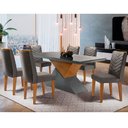 Ver imagem 1 de Mesa Aster 180 Tampo em Mdf Canto Reto com 6 Cadeiras Liz Moderna