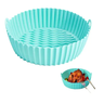 Forma de Silicone Redonda P/ Air Fryer Praticidade na Cozinha!:verde - 1