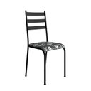 Ver imagem 4 de Kit 4 Cadeiras para Cozinha e Sala de Jantar 541.Sli Preto/Floral